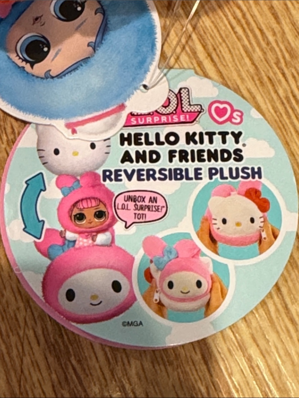 Hello Kitty Plush Head Duo with Red Bows and Pink Straps Reversible Plush! - Picture 4 of 4